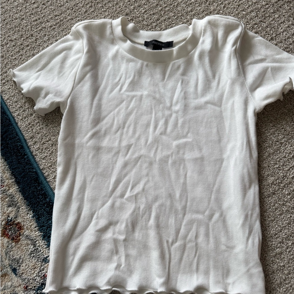 Forever 21 White Baby Tee